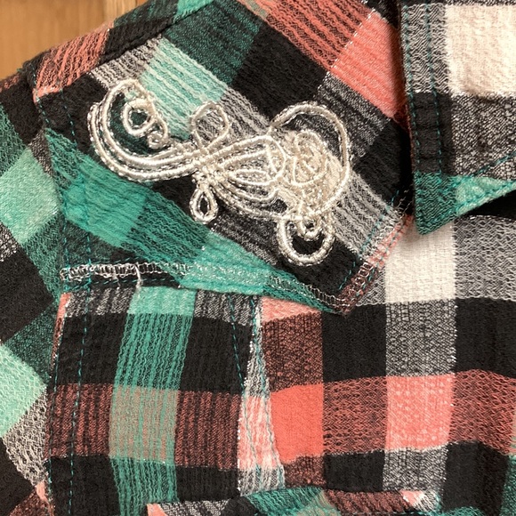 Plaid western button up - Picture 2 of 4
